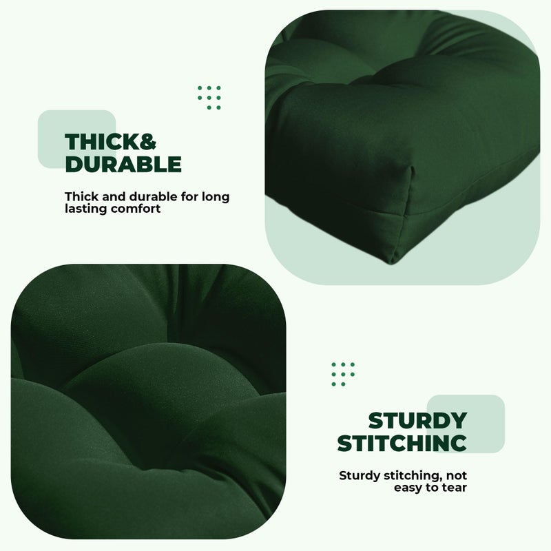 DANGHOOGY Wicker Chair Cushions, Waterproof Outdoor Loveseat Cushions for Patio Furniture, 3 Pieces Wicker Furniture Cushions, 1 Loveseat and 2 U-Shaped Cushions, Green - Image 5