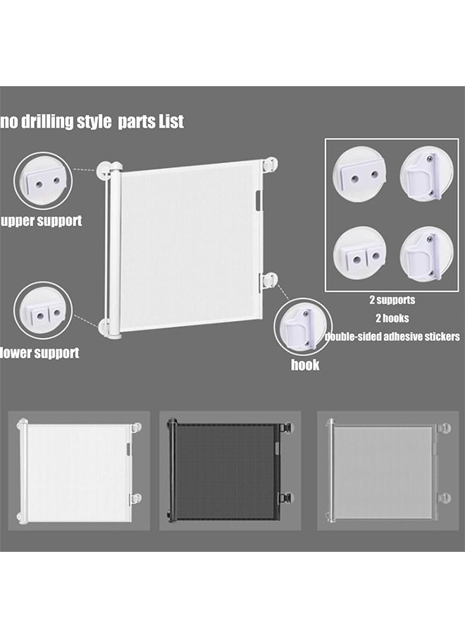 Beauenty Retractable Baby Gate, Baby Gate for Smooth Wall No Drilling, Adjustable Width and Height, Pet Gate for Doorway, Staircase, Indoor, Outdoor(White 59" x 34")  - Image 3