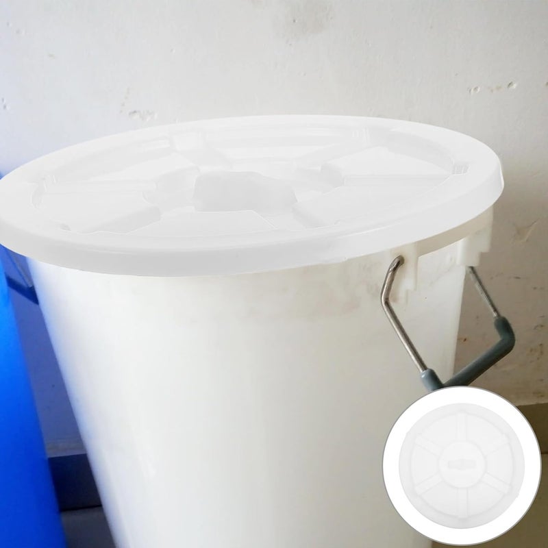 SMASOLO Outdoor Trash Can Lid 45l Thickened White Storage Lid Garbage Bin Cover Accessory for Garden and Sanitation Use - Image 4