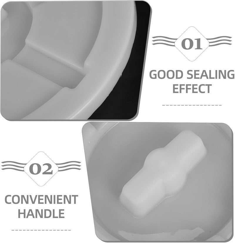 SMASOLO Outdoor Trash Can Lid 45l Thickened White Storage Lid Garbage Bin Cover Accessory for Garden and Sanitation Use - Image 3