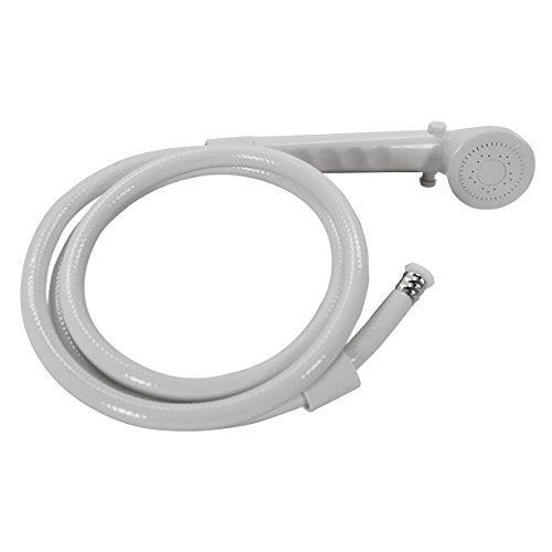 RecPro RV 60" White Vinyl Handheld Shower Head & Hose with Shut-Off Valve | Durable, Adjustable, and Easy to Install - Image 2