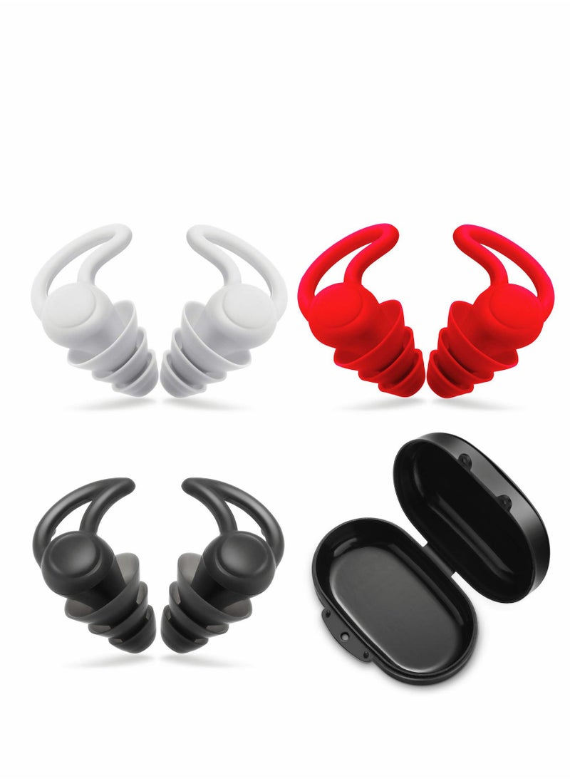 Generic Ear Plugs for Sleeping Noise Reduction, 3 Pairs Silicone Sleep Earplugs Reusable Hearing Protection Sound Blocking Earplugs for Sleep Snoring Swimming Musician Construction  - Image 1
