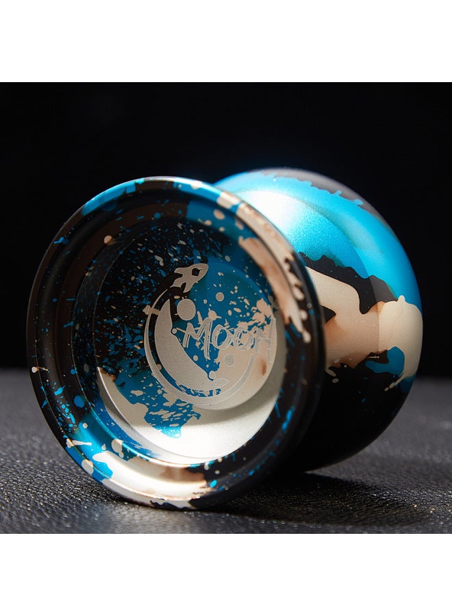 2024 Professional Yo-Yo Game Competitive Alloy Yo-Yo Children Beginners Living Sleep Yoyo Ball-Color:E02-royue Black Silver Blue Live Sleep (ball Lift Recycling) Free: 10 Rings + Death Sleeping Bearings + Gloves - Image 1