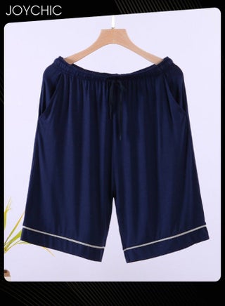Casual Men's Summer Mid-pants Modal Skin-friendly Breathable Pajama Bottom Male Loose Stretchable Home Sleeping Pants with Pockets Indoor Outdoor Dark Blue - pzsku/Z3D9181452BDDA14A5591Z/45/_/1710319214/adca1855-47a9-4e2e-93df-5865cc558a71