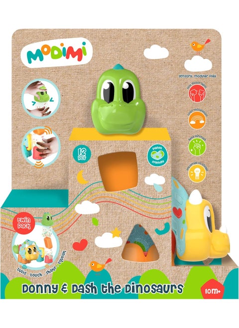 Goliath Modimi Dinosaurs Set  Interactive MultiSensory Baby Toys Modular Play System 3 Months and Up