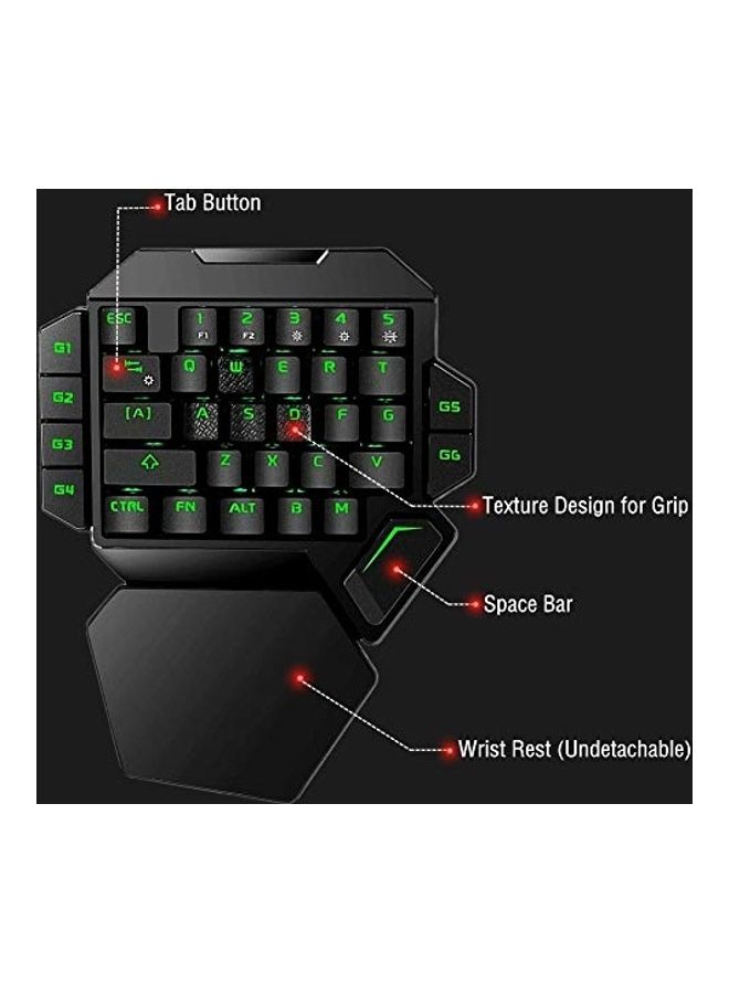 One Handed Mechanical Gaming Keyboard - wired - Image 2
