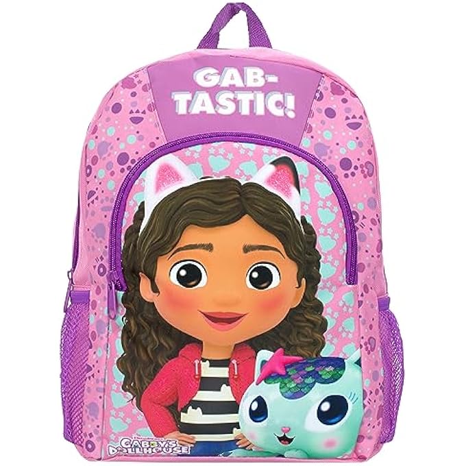 Gabbys Dollhouse Backpack  Backpacks for Children  Gabbys Doll House Bag Pink Onesize - Image 1