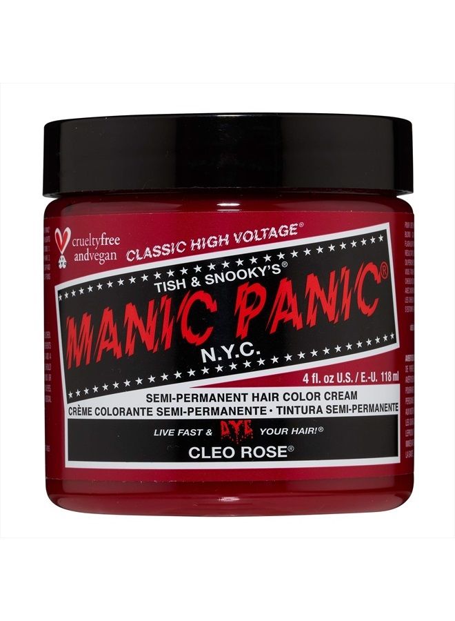 Manic Panic صبغة شعر كليو روز - كلاسيك هاي فولتاج - لون شعر شبه دائم - ظل وردي ماغنتا دافئ ومشرق مع نغمات وردية - نباتي، خالي من PPD والأمونيا - لتلوين شعر النساء والرجال - Image 1