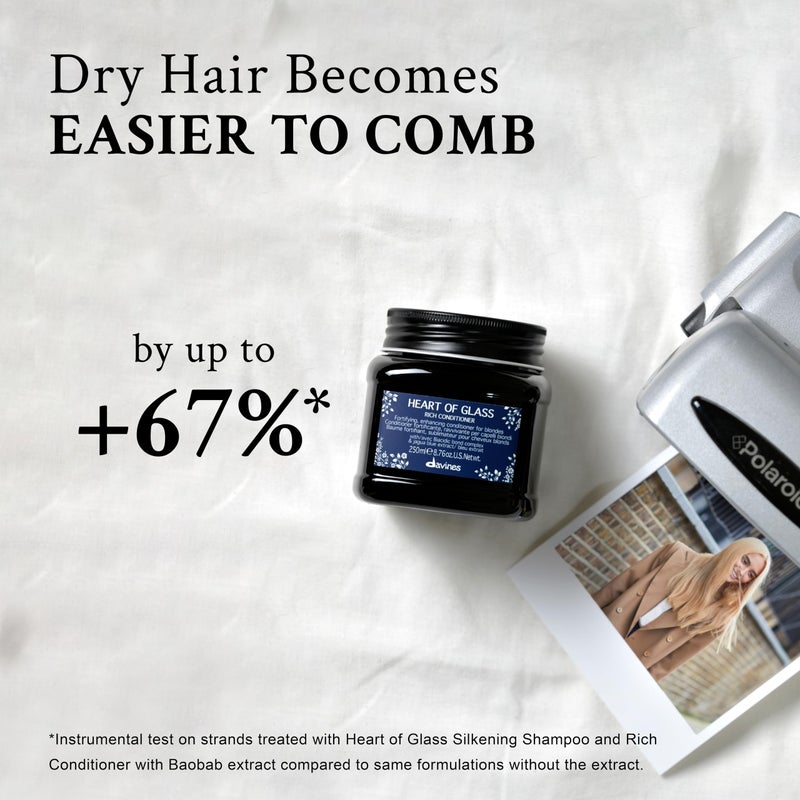 Davines Heart of Glass Rich Conditioner for Blonde Care, 8.76 oz. - Image 4