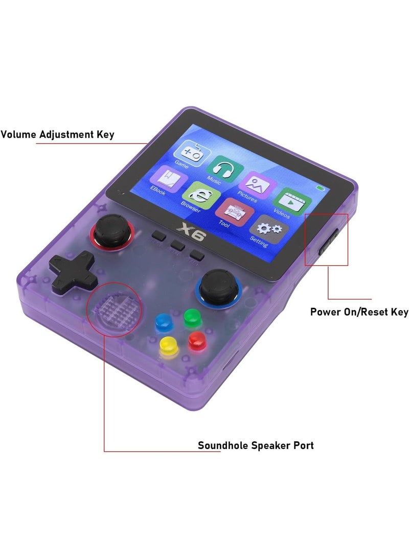 X6 Retro Handheld Game Console with 3.5-Inch LCD Screen, Built-In 10000+ Games - Image 2