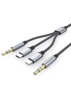 Soloffer 3-in-1 Car AUX Cable – 3.5mm HiFi Headset Audio Cord for Car Stereo, Compatible with Phones, Tablets, PCs, Laptops, MP3 Players, Speakers and Headphones – 1M Length  - Image 1