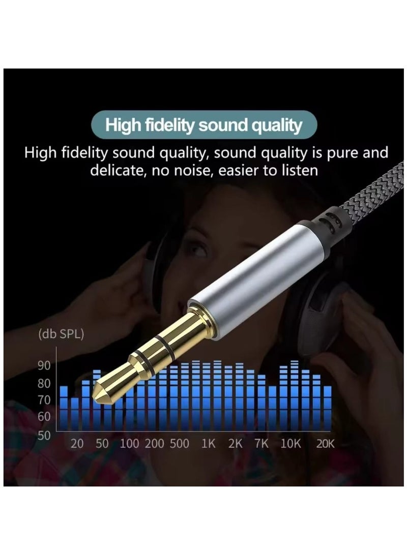 Earldom 3-in-1 AUX Cable – 3.5mm HiFi Headset Audio Cord for Car Stereo, Compatible with Phones, Tablets, PCs, Laptops, MP3 Players, Speakers and Headphones – 1.2M Length - Image 3