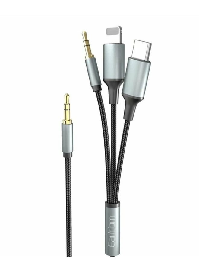 Earldom 3-in-1 AUX Cable – 3.5mm HiFi Headset Audio Cord for Car Stereo, Compatible with Phones, Tablets, PCs, Laptops, MP3 Players, Speakers and Headphones – 1.2M Length - Image 2