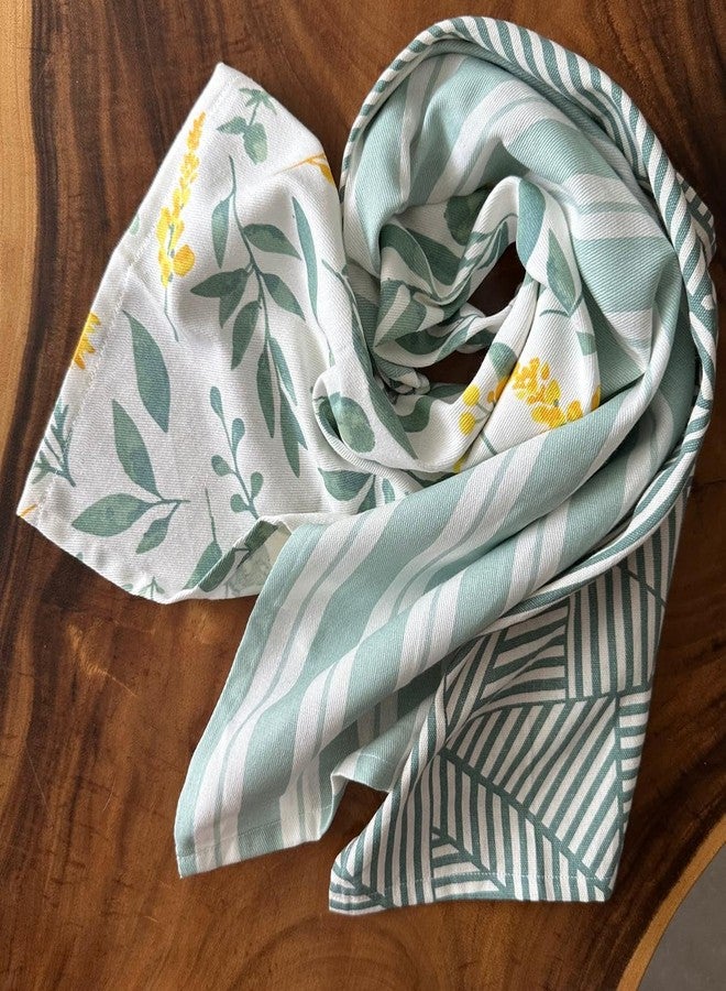 Oak & Lily Set of 3 Kitchen Napkins | Dish Towels | 100% Cotton | Premium European Quality | Washable, Large Size (40 * 60cm) Kitchen Cloth for Roti, Cleaning, Drying, Wiping | Sage Green - Image 4