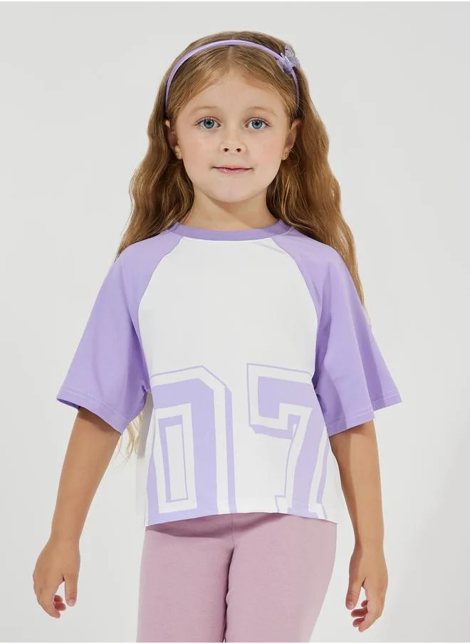 Styli Styli Color Block Raglan Sleeves Oversized Crop T-Shirt