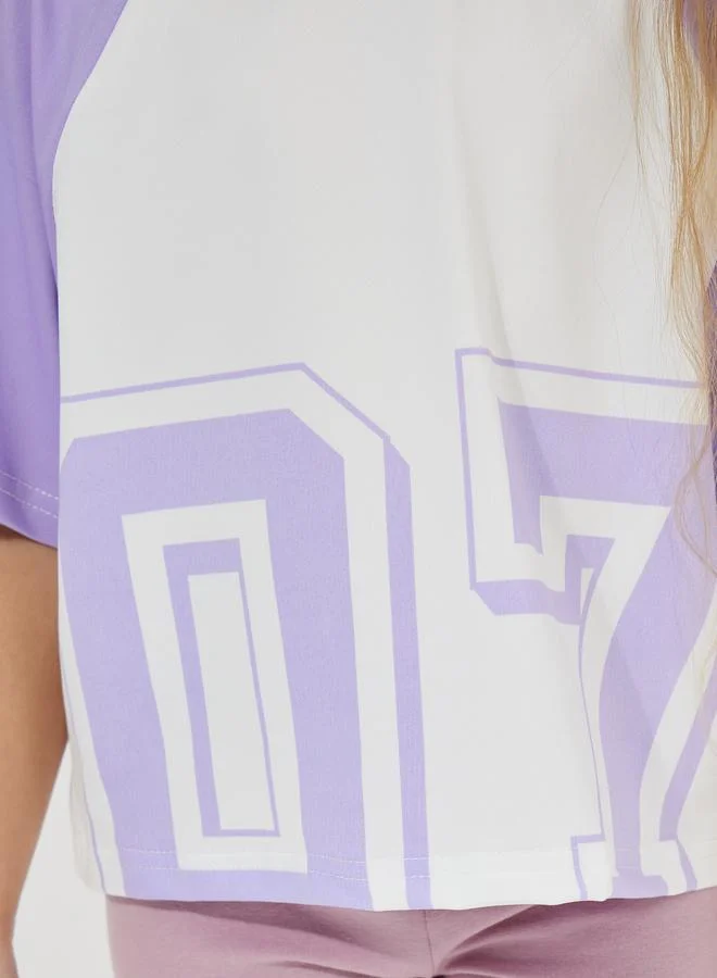 Styli Styli Color Block Raglan Sleeves Oversized Crop T-Shirt