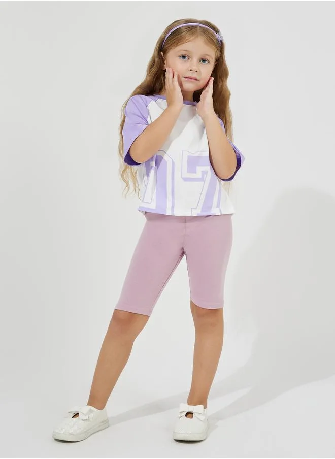 Styli Styli Color Block Raglan Sleeves Oversized Crop T-Shirt