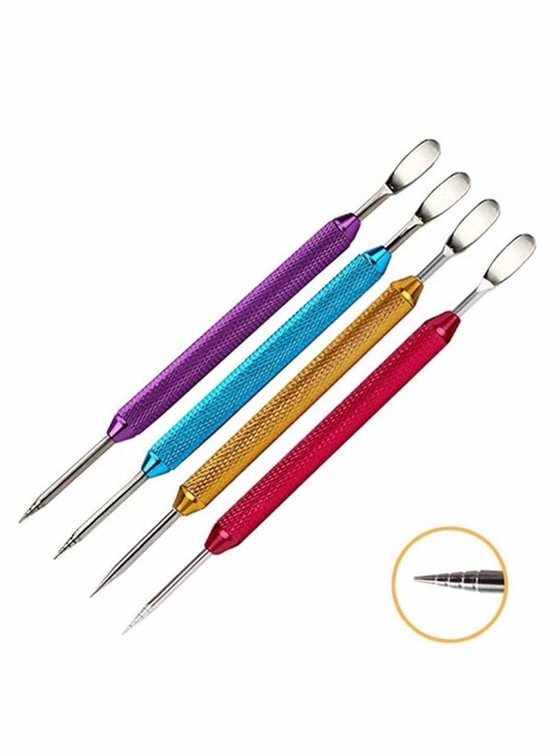 NIBEMINENT Fancy Coffee Garland Pin, Stainless Steel Art Pen Pin Barista Tool Anti Slip Handle Double Ended Needle Bar for Cappuccino Latte Espresso (2 Pieces, Purple, Light Blue) - Image 4