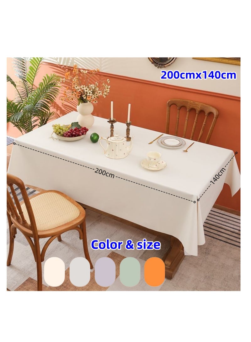 NOVOLAN NOVOLAN Leather Tablecloth 200*140cm, French Pastoral Style, No-Wash Oil-Proof & Waterproof Coffee Table Cloth, Rectangular Dining Table Mat, Easy to Clean, Heat-Resistant (Grey)  - Image 5