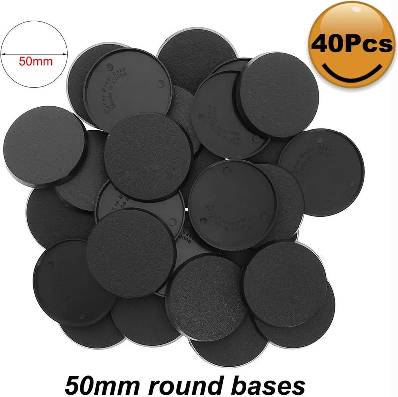 Evemodel MB750 40pcs Round Plastic Model Bases 50mm or 1.96inch for Gaming Miniatures or Wargames Table Games - Image 4