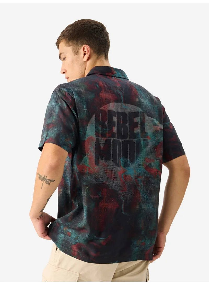 The Souled Store The Souled Store Men Rebel Moon Graphic Print Multicolour Regular Fit Holiday Shirts