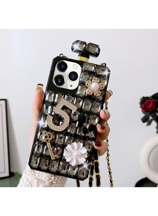 Zaboon Case For iPhone 11 Pro Max Crossbody Perfume Bottle Handmade Inlaid Diamond PC Phone Case - Image 1