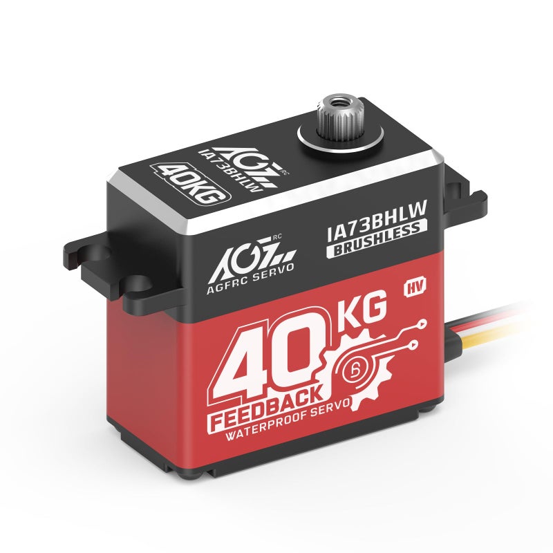 AGFRC 40KG HighTorque RCServo Motor  Full Metal Gear Waterproof Brushless Programmable Standard Servo with Position Feedback IA73BHLW - Image 3