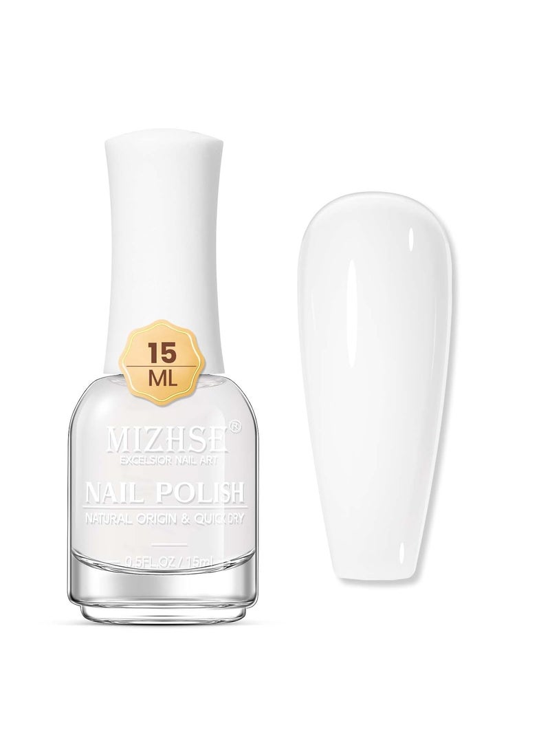 MIZHSE MIZHSE Quick Dry Nail Polish, Milky White Nail Polish Air Dry Fast, 15 ml Regular Water-based Nail Lacquer Non Gel Full Coverage High Glossy Shine Nail Art Manicure Home 
