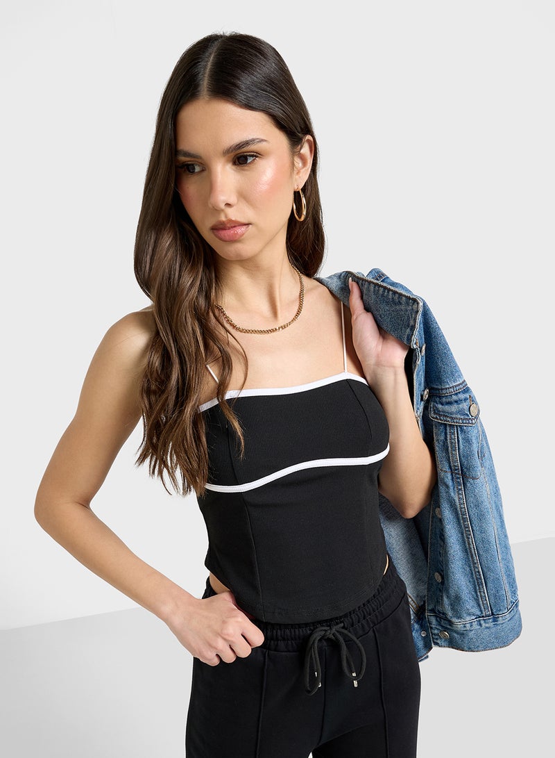 Ginger Strappy Monochrome Tank Top  - Image 1