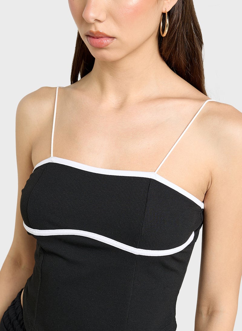 Ginger Strappy Monochrome Tank Top  - Image 3