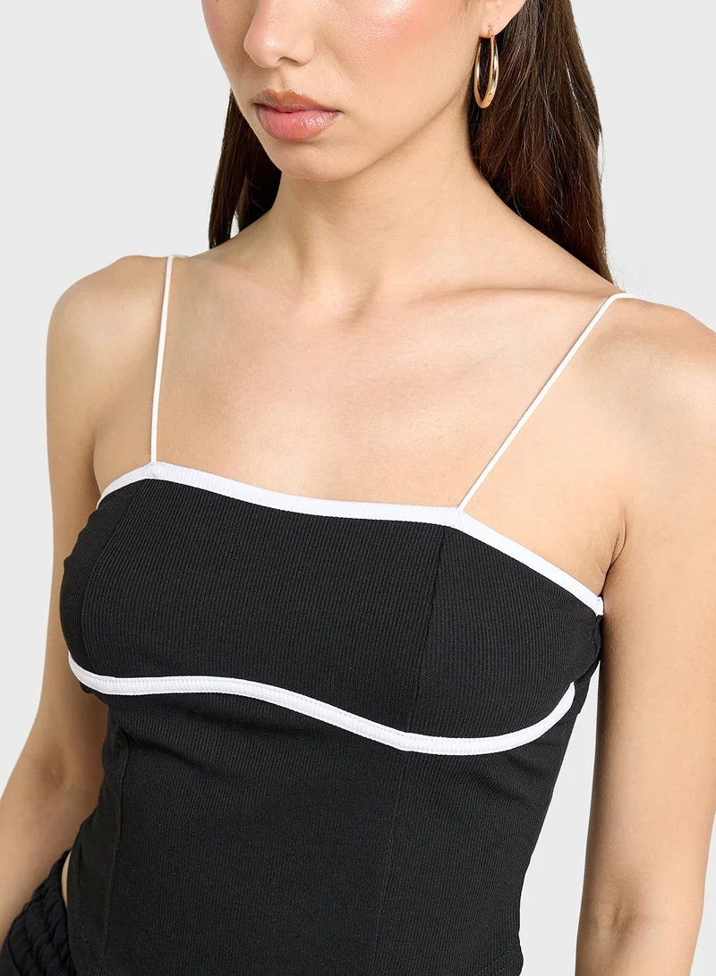 Ginger  Strappy Monochrome Tank Top for Women | Best Price UAE