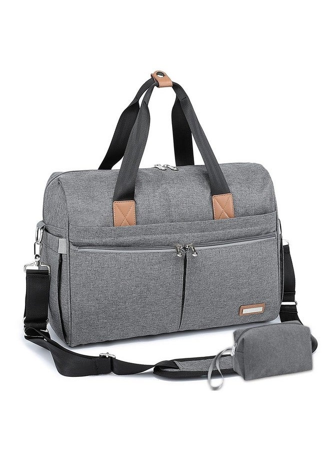 RUVALINO Diaper Bag Tote, Hospital Bags For Labor And Delivery, Multifunction Large Travel Weekender Overnight Bag For Mom And Dad, Convertible Baby Bag For Boy And Girls Gray  - Image 1