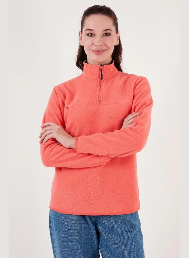 ليلا جاكيت نسائي من الصوف بنصف سحاب وملمس ناعم مضاد للوبر بقصة ضيقة من ليلا