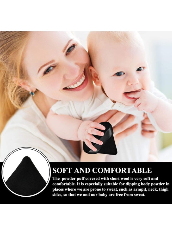 12-Piece Triangle Makeup Puff Set - Soft, Reusable Foundation Sponge for Loose Powder, Wet/Dry Use (Black, Small) - Image 5