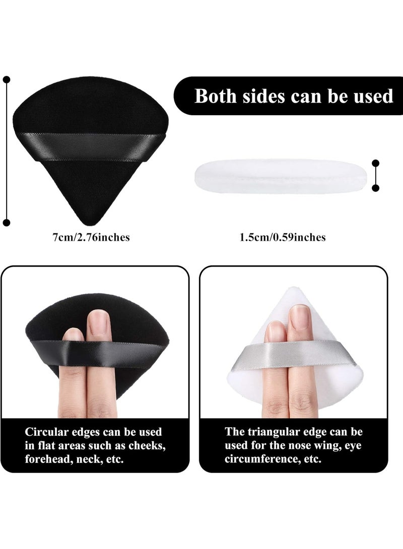 12-Piece Triangle Makeup Puff Set - Soft, Reusable Foundation Sponge for Loose Powder, Wet/Dry Use (Black, Small) - Image 3