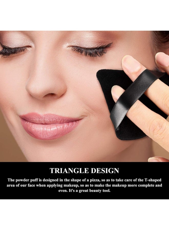 12-Piece Triangle Makeup Puff Set - Soft, Reusable Foundation Sponge for Loose Powder, Wet/Dry Use (Black, Small) - Image 4