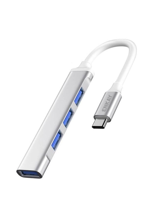BURAQ ENKAY Hat-Prince ENK-AT114 4 Ports USB 3.0 Splitter Multi-Ports Expansion HUB Extender Connector Adapter, Interface:Type-C  - Image 1