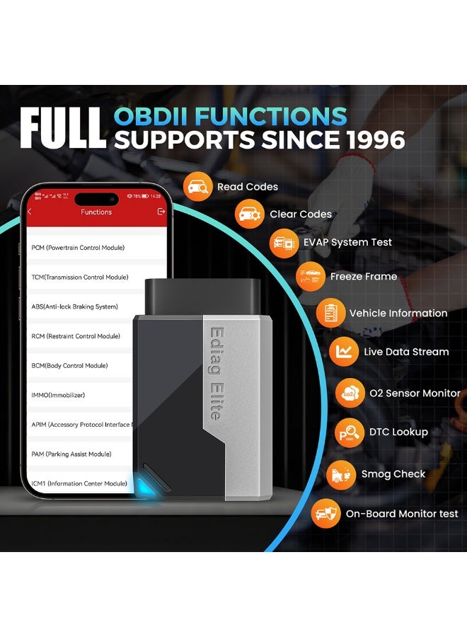 كينج بولين ماسح OBD2 بلوتوث Ediag Elite KINGBOLEN، تحديثات مدى الحياة بدون أي تكاليف - Image 4