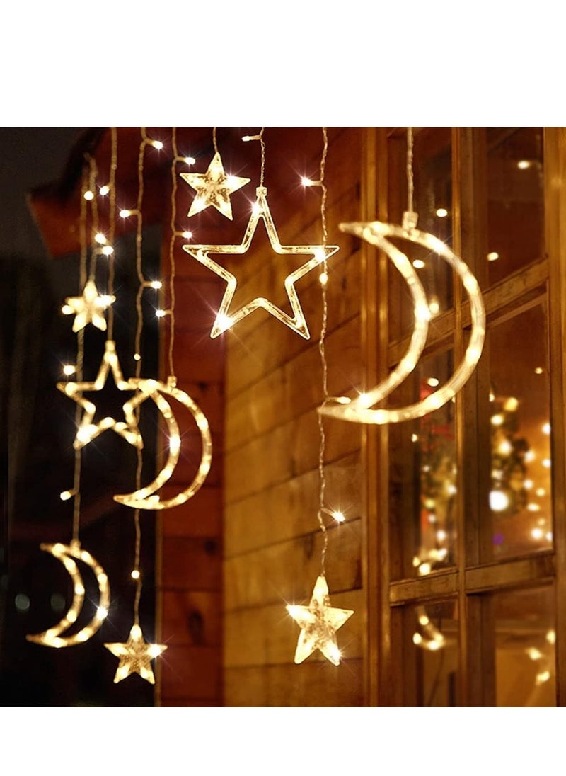 Generic Decorations String Lights, Battery Operated Curtain Lights, Moon Star Led Lights for Bedroom, Dorm Decor Battery Powered Fairy Lights, Indoor Outdoor Decoration Twinkle Lights  - Image 1