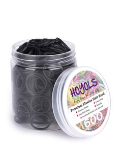 HOYOLS HOYOLS 3/4” Inches Black Hair Rubber Bands for Hair Ties Small Elastics Bands Large Hair Braiding Ponytail Holders for Baby Toddler Girls Kids Thick Hair Mini Bands No Damage 600pcs (M) Latex-Free  - Image 1
