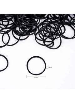 HOYOLS HOYOLS 3/4” Inches Black Hair Rubber Bands for Hair Ties Small Elastics Bands Large Hair Braiding Ponytail Holders for Baby Toddler Girls Kids Thick Hair Mini Bands No Damage 600pcs (M) Latex-Free  - Image 4