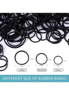 HOYOLS HOYOLS 3/4” Inches Black Hair Rubber Bands for Hair Ties Small Elastics Bands Large Hair Braiding Ponytail Holders for Baby Toddler Girls Kids Thick Hair Mini Bands No Damage 600pcs (M) Latex-Free  - Image 5