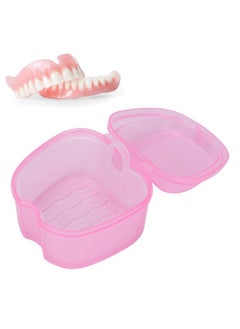 Brrnoo Denture Bath Case Box, Retainer Holder Cup Storage Soak Container with Strainer Basket, Dental Care Retainer Case, Portable Travel Retainer Cleaner Case, False Teeth Container ()  - Image 1
