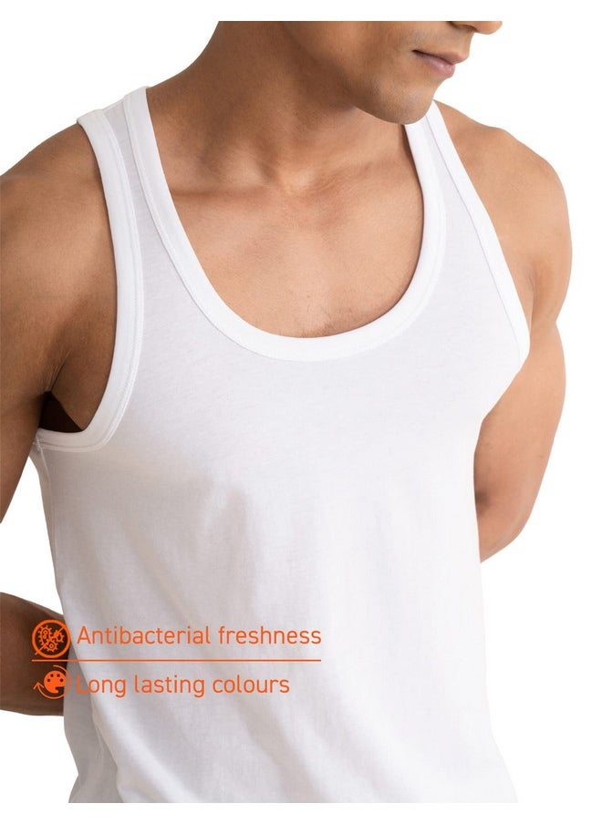 DaMENSCH - DAMENSCH Men's Neo-Cotton Ribbed Round Neck Vest- Pack of 2- Cotton White- XX-Large - Image 1