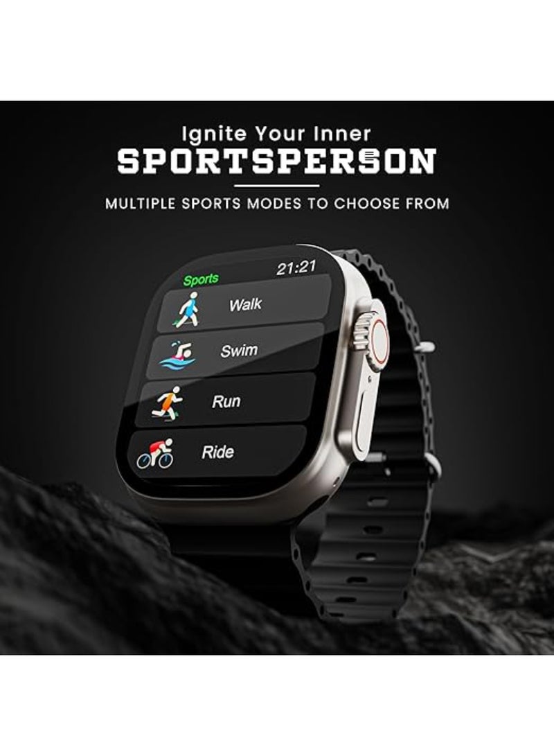 Hammer Renewed - Ultra Classic 2.01" Always On Display, Bluetooth Calling Smart Watch -Black - Image 5