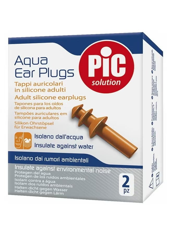 Pic Solution Aqua Ear Plugs Adult Silicone Earplugs 2 pcs - Image 1