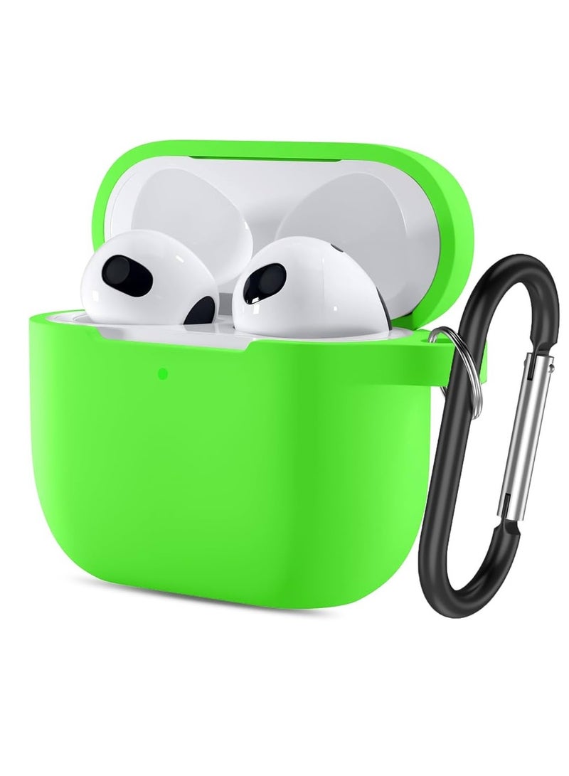 Compatible for AirPods 4th Generation Case 2024- Full Body Protective Shock-Resistant Silicone Case Cover Compatible with Apple AirPod 4 Case, Front LED Visible, With Carabiner - Image 1