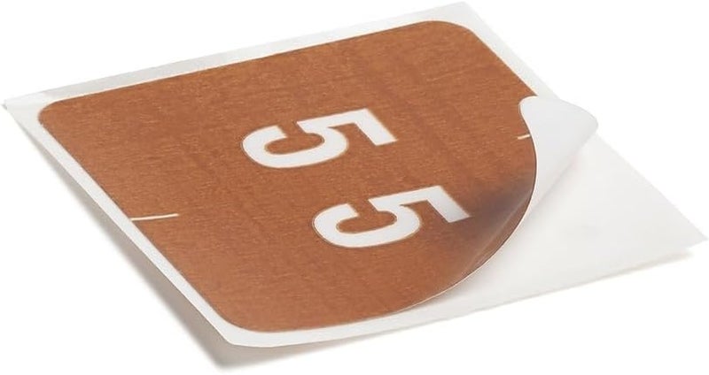 Smead DCC Color-Coded Numeric Label, 5, Label Roll, Brown, 250 Labels per Roll (67425) - Image 4