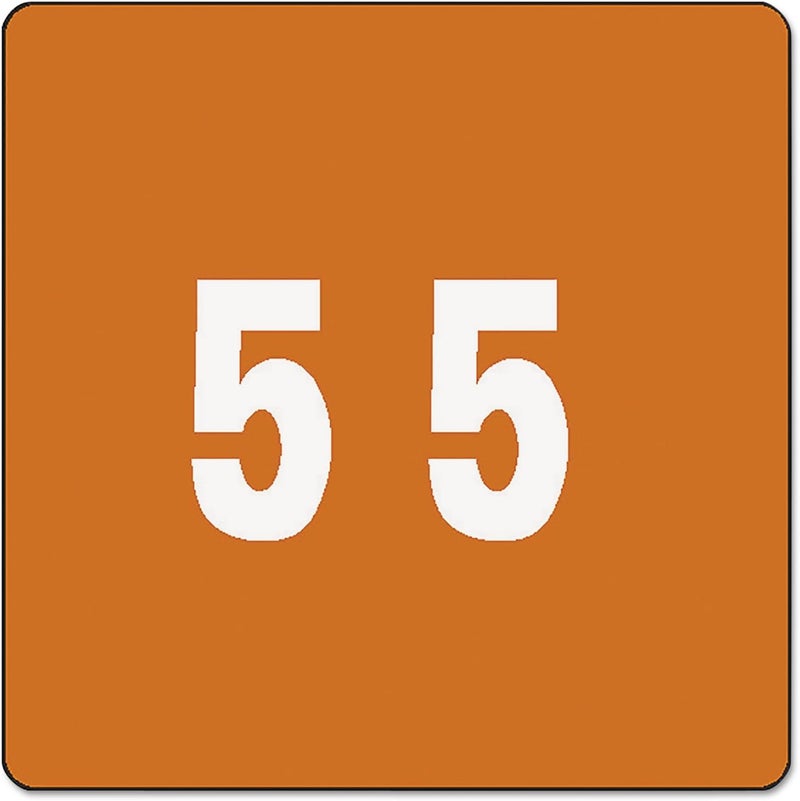 Smead DCC Color-Coded Numeric Label, 5, Label Roll, Brown, 250 Labels per Roll (67425) - Image 1