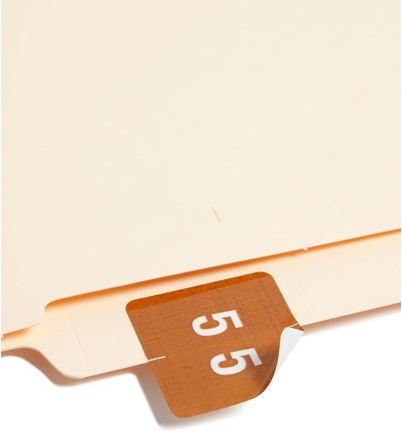 Smead DCC Color-Coded Numeric Label, 5, Label Roll, Brown, 250 Labels per Roll (67425) - Image 2